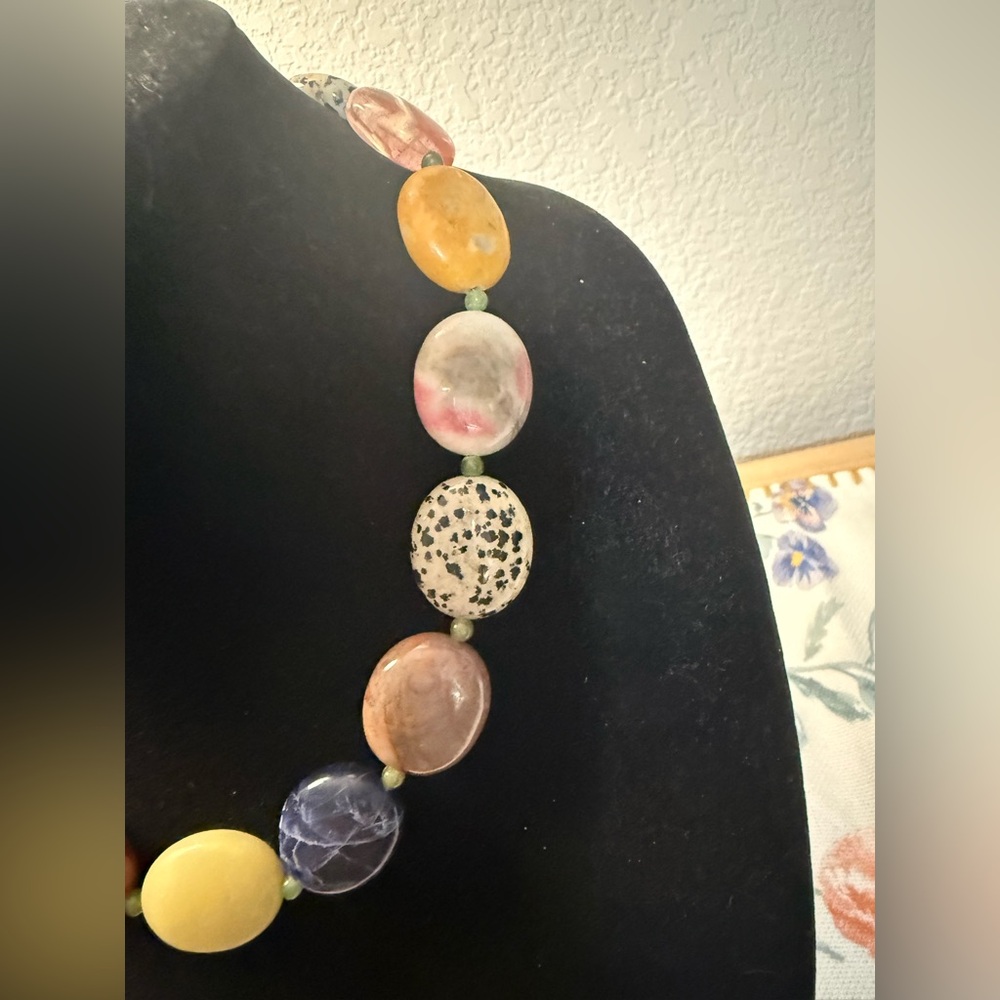 Multicolor Stone Beaded Necklace - Picture 3 of 7
